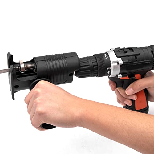 Cordless Drill Reciprocating Saw Attachment Kit with Metal Wood Cutting Jig Saws Blades, Electric Drill Modified Jigsaw Sabre Saw Adapter for Metal Pissente