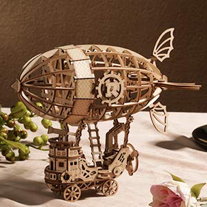 RoWood 3D Puzzles for Adults,Wood Models for Adults to Build, DIY Craft Kits for Kids Ages 8+ - Airship (176 Pieces) - WoodArtSupply