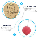 ibasenice 4Pcs Graffiti Blank Racket Unfinished Wooden Paddle Balls Wooden Paddle Ball Game Kids Painting Toy DIY Childrens Toys Toy for Kids Kid ibasenice