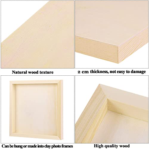 ADXCO 8 Pack Wood Panels 12 x 12 Inch Unfinished Wood Canvas Wooden Panel Boards for Painting, Pouring, Arts Use with Oils, Acrylics