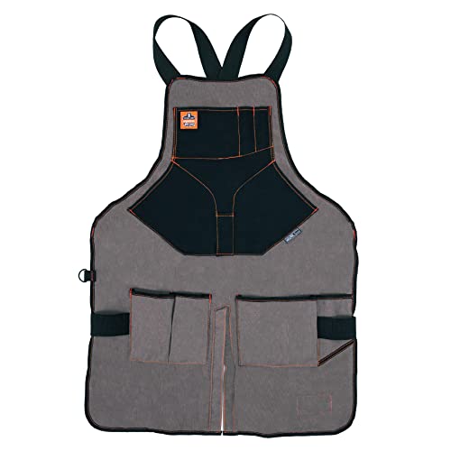 Ergodyne - 13696 Arsenal 5705 Full Length Tool Work Apron, 13-Pockets, Gray Ergodyne