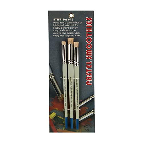Creative Mark Pastel Smoothies - Paintbrush for Pastel Blending Bristle & Nylon Hair for Blending on Rough Surfaces Short Handle Lacquered Wood Creative Mark