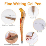 NULYDO Cobra Snake Pen, 100% Handmade Wood Carved Animal Gel Pen, Snake Gift Ideas for Kids Girls Boys Women & Men, Cute Pens School Writing Office NULYDO