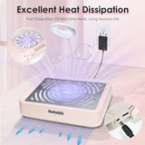 Rolokit Nail Dust Collector with Lamp&50pcs Disposable Filter&Dusting Brush, Electric Nail Vacuum Cleaner Dust Fan Suction Machine for Manicure Rolokit