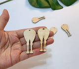 20PCS Horse Ornament Wood Blank,Horse Tail Butt Ornament (Without Tail, 5'') Yuxuanish