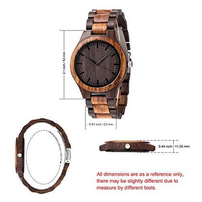 Fodiyaer Engraved Wood Watch for Boyfriend Men Husband Him As Personalized Anniversary Christmas Birthday Father Day Wooden Gifts Idea, Brown, I Love - WoodArtSupply