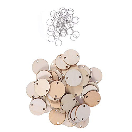 WINOMO Round Wooden Slices: Christmas Wooden Ornaments, Birthday Reminder Hanging Calendar Tags, Round Wood Discs for DIY Christmas Gifts WINOMO