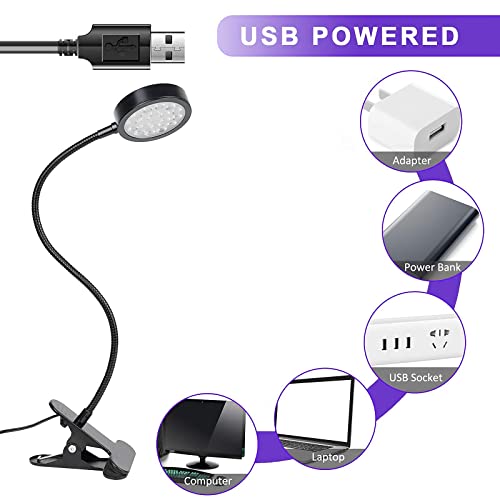 UV Light Gooseneck Curing Lamp, 5W UV Light for Resin Curing, USB 1.5m UV Resin Lamp, Wavelength 395nm UV Lamp, Flexible Gooseneck Clip UV, Black U4GLORY