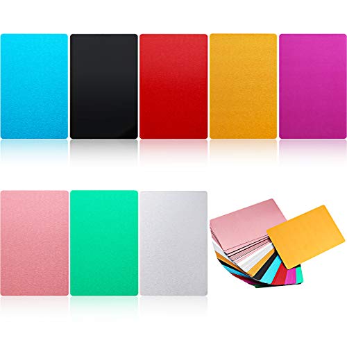 Multicolor Aluminum Business Cards Blanks Laser Engraving Metal Tags Materials for CNC Engraver for DIY Cards (120) - WoodArtSupply