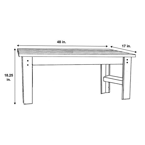 Shine Company 4204N 4 Ft. Backless Wood Outdoor Garden Bench – Natural - WoodArtSupply