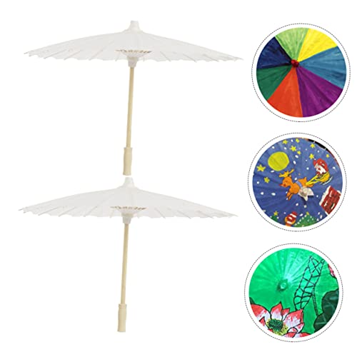 ABOOFAN 4 pcs chinese dance umbrella Unfinished Umbrella white paper umbrellas white parasol bulk paper towels by the case Hand Painting Umbrella