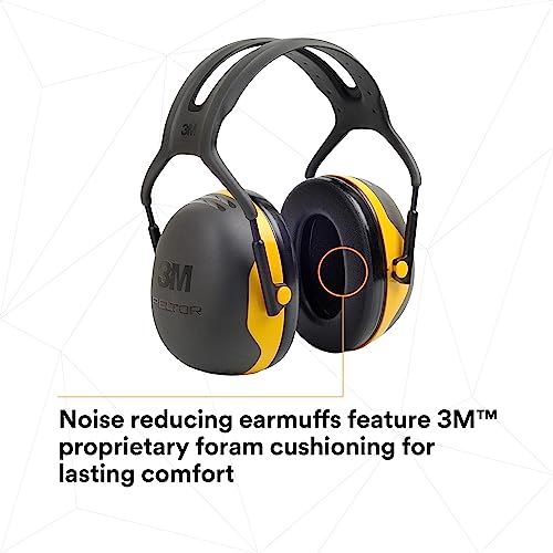 3M Peltor X2A Over-the-Head Ear Muffs, Noise Protection, NRR 24 dB, Construction, Manufacturing, Maintenance, Automotive, Woodworking,Yellow 3M Personal Protective Equipment