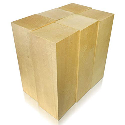 6 Pack Extra Large Basswood Blocks 6 X 3 X 3 Inches Premium Unfinished Soft Wood Blocks for Carving and Whittling - WoodArtSupply