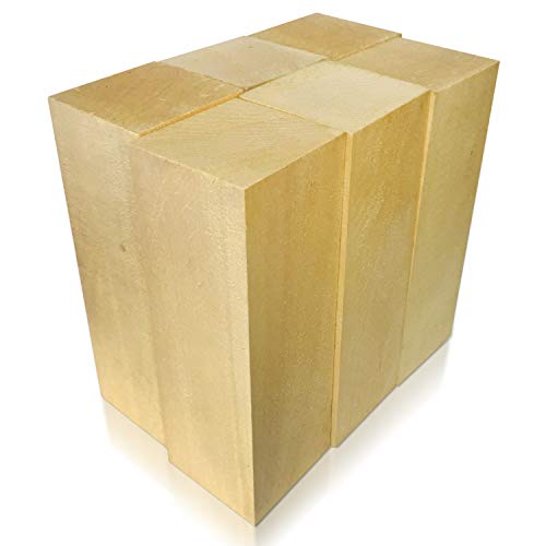 6 Pack Extra Large Basswood Blocks 6 X 3 X 3 Inches Premium Unfinished Soft Wood Blocks for Carving and Whittling