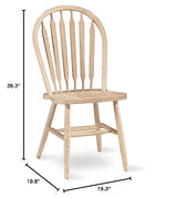 International Concepts 37-Inch Arrow Back Chair, Unfinished, Fabric IC International Concepts