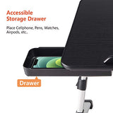 Lap Desk for Laptop,BUILDEC Adjustable Laptop Stand for Desk with Storage Drawer,Foldable Legs Standing Lap Table for Reading, Eating, Working, Buildec