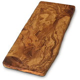 THE LIVE EDGE - Olive Wood Long Charcuterie Board | Rustic Large Wooden Cutting Board for Kitchen | Cheese and Bread Cutting Wood Board | Handmade The Live Edge