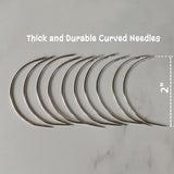 Esffaci 40PCS Hair Weave Needle and Thread Set Black Hair Weft Sewing Thread and Wig T Pins C Curved Needles Kit for Wig Making Blocking Knitting Esffaci