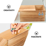 SEWACC 2pcs Unfinished Wooden Box with Slide Lid Blank Wood Box Case Jewelry Box Container for Arts Crafts Hobbies Sewing Keepsakes SEWACC