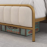 HITHOS Queen Size Upholstered Bed Frame with Button Tufted Headboard and Heavy Duty Metal Base HITHOS