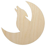 Wolf Howling with Moon Unfinished Wood Shape Piece Cutout for DIY Craft Projects - 1/4 Inch Thick - 4.70 Inch Size Sniggle Sloth