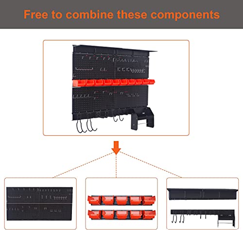 Wallmaster Pegboard Organizer Garage Storage - Pegboard Wall Organizer Pegboard Hooks Set Utility Tool Storage Rack with Wall Mounted Storage - WoodArtSupply