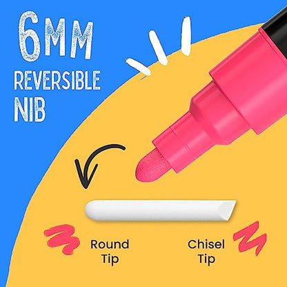 Chalkola Liquid Chalk Markers & Metallic Colors (Pack of 21) - Erasable Chalk Pens for Chalkboard, Blackboard, Window, Bistro, Car Glass, Board - - WoodArtSupply