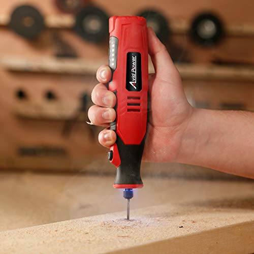 AVID POWER Cordless Rotary Tool 2.0 Ah 8V Rechargeable Rotary Tool, 4 Front LED Lights, 5 Speeds, 60 Pcs Rotary Tool Accessories with Bag for AVID POWER