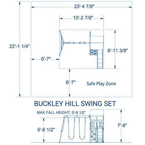 Backyard Discovery Buckley Hill Wooden Swing Set, Made for Small Yards and Younger Children, Two Belt Swings, Covered Mesh Fort with Canopy, Rock - WoodArtSupply