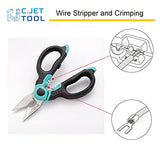 C.JET TOOL 6" Stainless Electrician Scissors Heavy Duty Professional for Aluminium Copper Soft Cable (Turquoise) C.JET TOOL