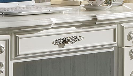 Acme Furniture Dresden 36" Wide Wooden Executive Writing Desk, Bone White Finish Acme Furniture