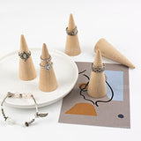 AUEAR, 10 Pack Wooden Cone Wood Ring Cone Display Holder Finger Jewelry Display Stand DIY AUEAR