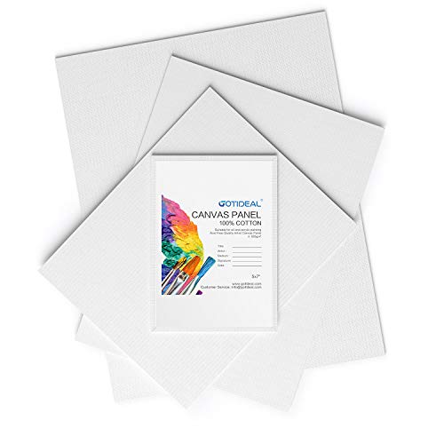 GOTIDEAL Canvas Boards for Painting Multi Pack, Primed 5x7", 8x10", 9x12", 11x14" Set of 28, White Blank Canvas Panel- 100% Cotton Artist Canvases GOTIDEAL