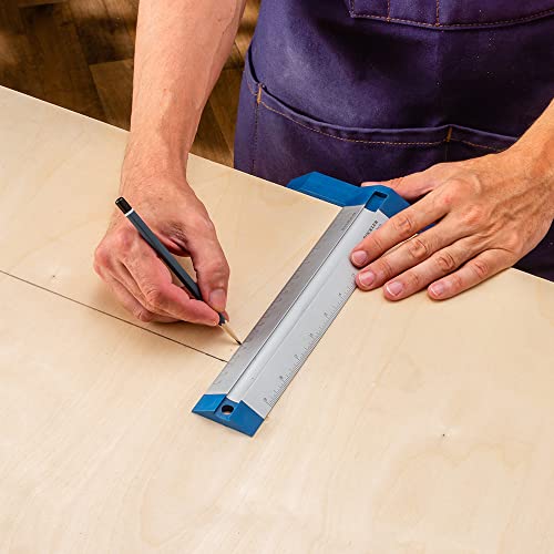 9” Quick Draw Marking Gauge –Single-Handed Measuring and Marking Tools w/Spring-Loaded Scale, Dovetail Keyway - Aluminum Ruler to Mark Mortises & ROCKLER