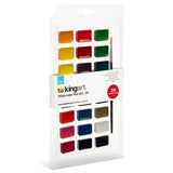 KINGART Watercolor Pan Set, 24 Unique Primary Shades, Includes Paint Brush KINGART