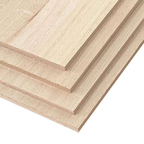 4 Pack MDF Wood Boards 12"x17"-1/4th inch Thick Wooden Planks, Double Sided Veneered MDF Sheet for Homemade DIY Crafts Cregugua