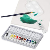 Falling in Art Tabletop Easel Set - 24 Pieces Starter Kit - Artist Acrylic Painting Kit with 12 Acrylic Paints Set, Canvas Panels, Brushes, Wooden Falling in Art