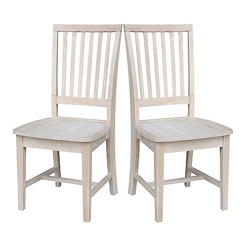 International Concepts Pair of Mission Side Chairs, Unfinished IC International Concepts