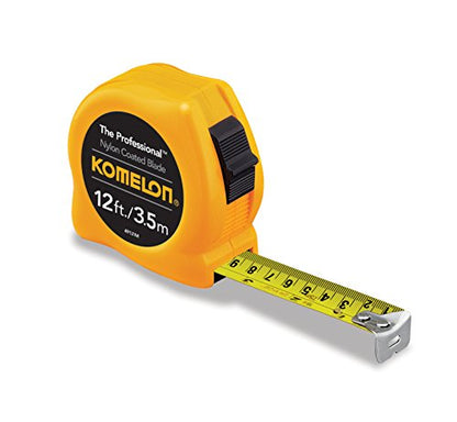 Komelon 4912IM The Professional 12-Foot Inch/Metric Scale Power Tape, Yellow - WoodArtSupply