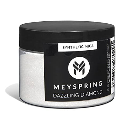 MEYSPRING Dazzling Diamond - White Glitter Mica Powder - Resin Glitter - White Mica Powder for Epoxy Resin - Resin Color - Mica Powder for Lip Gloss MEYSPRING