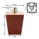 Maricome Wood Furniture Legs for Sofa/Chair/Ottoman Pyramid Walnut Wooden Feet Set of 4 (3 Inch Walnut) Maricome