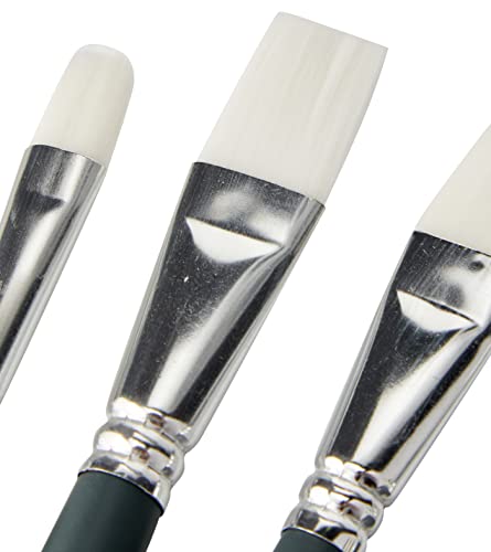 Winsor & Newton Foundation Acrylic Brush, Set of 6, Wood, Multicoloured, 7 x 1 x 4.3 cm Winsor & Newton