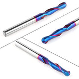 EANOSIC Carbide Ball Nose CNC Router Bit 1/4" Shank, Extra Long 3" Spiral Ball Nose End Mill Wood Milling Tool with Blue Nano NACO Coating EANOSIC