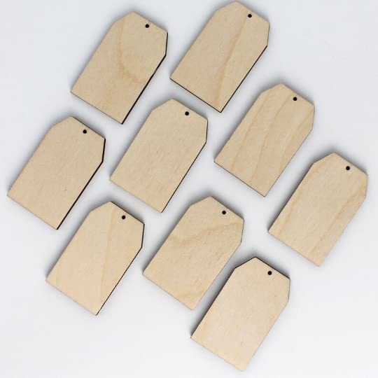 6-Pack Door Tag with Hole Unfinished Wood Cutout DIY Crafts Door Hanger Sign Ready to Paint Crafts All Sizes (12" Tall)