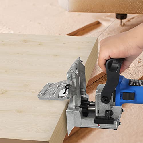 igooo Dual-Spindle Doweling Jointer DJ710, 710W 120V 60Hz, Wood Plate Dowel Joiner, 2X8mm and 2X6mm Drilling Bits, 80 Dowels igooo