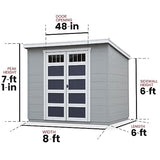 Handy Home Products Highland 8x6 Modern Wooden Storage Shed Handy Home Products