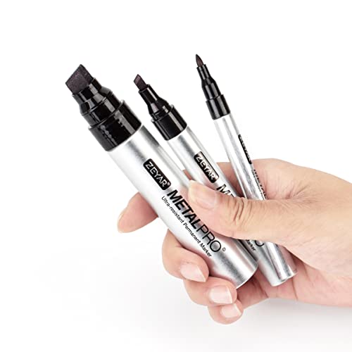 ZEYAR Permanent Marker Pens, Extra Fine Tip(1mm), Waterproof & Smear Proof ink, Aluminum Barrel, Quick Drying- Great on Plastic,Wood,Stone,Metal and - WoodArtSupply