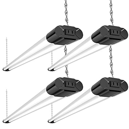 BBOUNDER 4 Pack Linkable LED Utility Shop Light, 4400 LM, Super Bright 6500K Cool Daylight, 4 FT, 48 Inch Integrated Fixture for Garage, 40W - WoodArtSupply