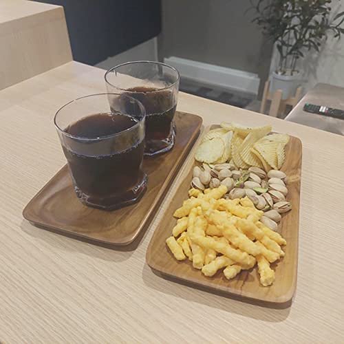 Cozinest Serving Platter Teak Wood – Rectangular Serving Tray 5 x 10 inches Party Wooden Platters Wood Tray for Display Fruit Snacks Dessert CoziNest