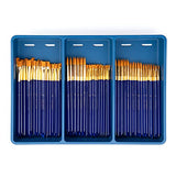 Royal Brush Gold Taklon Paint Brush Super Value Pack, Assorted Sizes, 120 Brushes Royal Brush